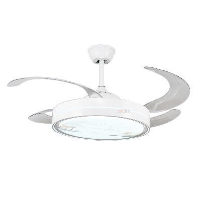 變頻風(fēng)扇燈客廳燈山水噴畫家用隱形靜音電扇燈智能餐廳臥室吊扇燈