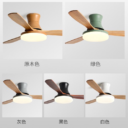 定制加工 木葉風扇燈餐廳燈56寸電扇燈智能變頻家用吸頂燈吊扇燈