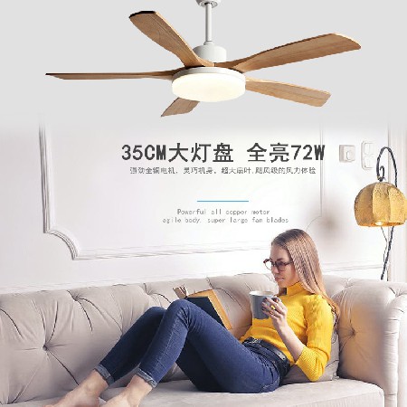 北歐大風(fēng)力吊扇燈客廳餐廳電扇燈支持米家智能家用靜音吸頂風(fēng)扇燈