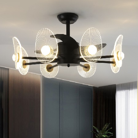 現(xiàn)貨北歐多頭led吊扇燈變頻大功率餐廳電扇燈客廳餐廳臥室風(fēng)扇燈