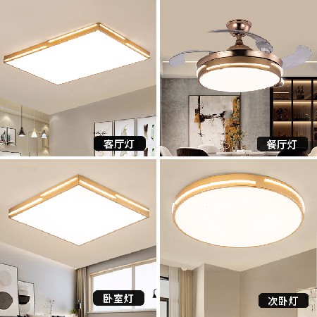 熱賣全屋智能金色客廳燈 led吸頂燈支持米家天貓精靈三房兩廳燈具