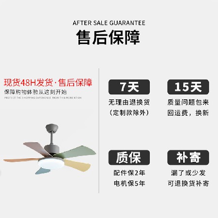 加工定制 彩色風扇燈變頻臥室客廳燈餐廳帶風扇智能兒童房吊扇燈