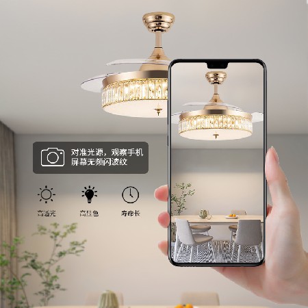 現(xiàn)代簡約變頻風(fēng)扇燈臥室家用隱形靜音臥室電扇燈客廳餐廳吊扇燈