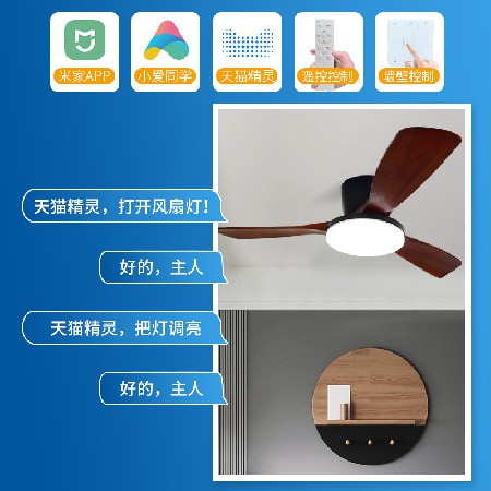 定制加工 新款木葉風(fēng)扇燈吊扇燈北歐簡(jiǎn)約餐廳帶風(fēng)扇的燈中山工廠
