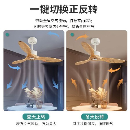 北歐大風(fēng)力無(wú)燈吊扇 家用餐廳客廳工業(yè)商用吊扇變頻吸頂電風(fēng)扇燈