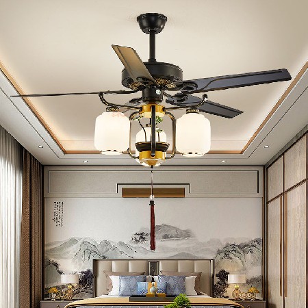 中國(guó)風(fēng)52寸吊扇燈 新中式餐廳變頻電扇燈支持米家客廳臥室風(fēng)扇燈